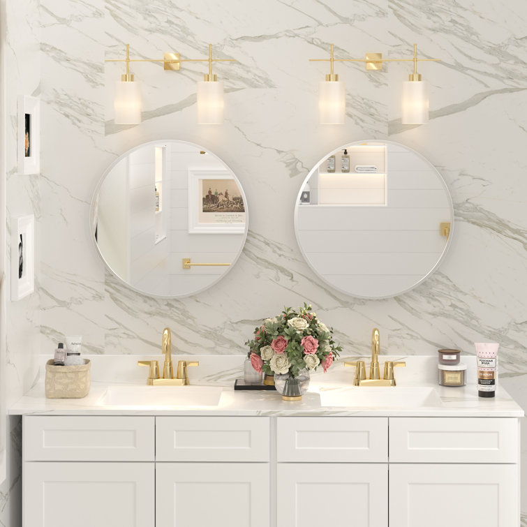 18" Round Silver Aluminum Vanity Mirror with Fog-Free Finish