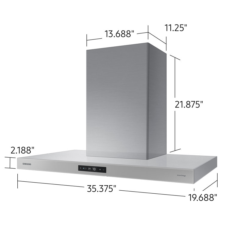 36" Stainless Steel Convertible Wall Mounted Chimney Hood