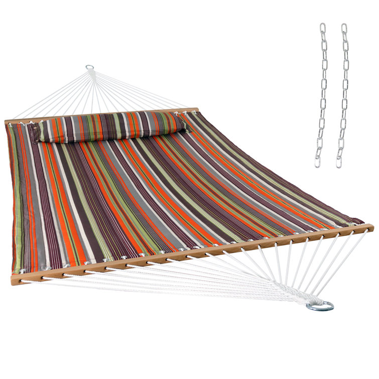 Canyon Sunset Quilted Fabric Two-Person Hammock with Spreader Bars
