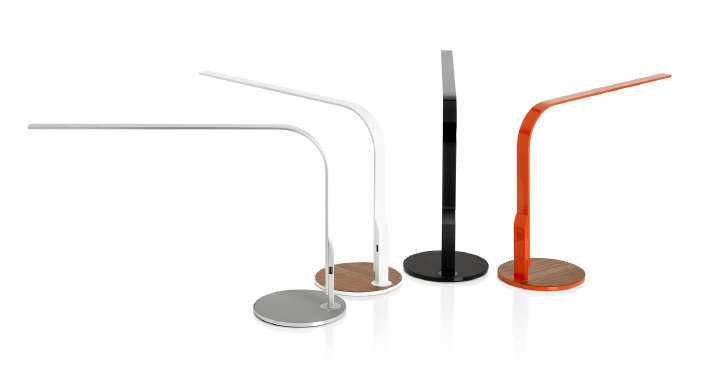 Slim Silver and Aluminum LED Desk Lamp with USB Charging