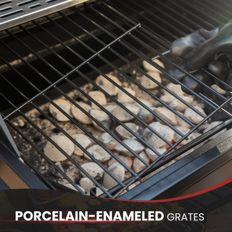 Royal Gourmet 24" Black Charcoal Grill with Side Shelf and Cover