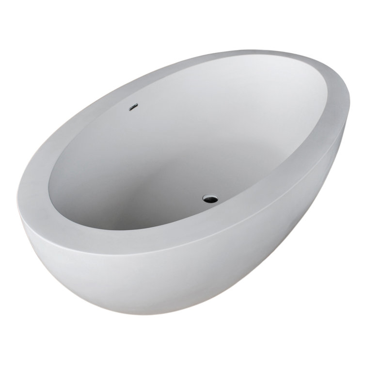 Lusso 75.5'' Matte White Freestanding Soaking Bathtub