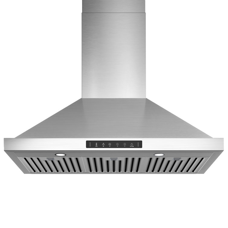 36'' Stainless Steel Convertible Wall Mount Range Hood with Charcoal Filter