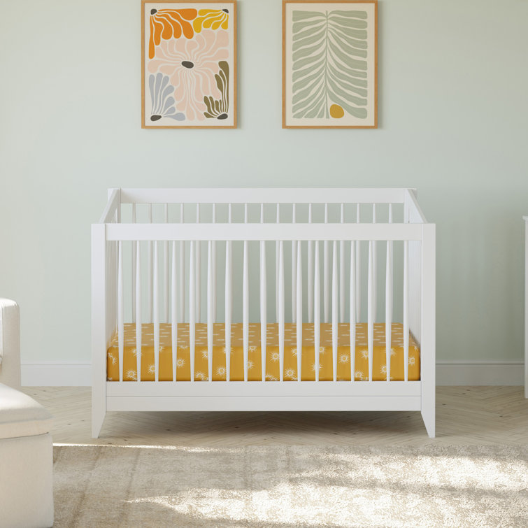 Sprout White 4-in-1 Convertible Crib with Tapered Feet