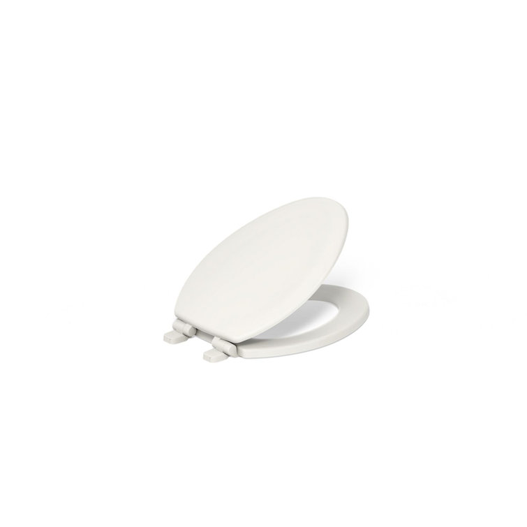Biscuit Elongated Quiet-Close Wood Toilet Seat