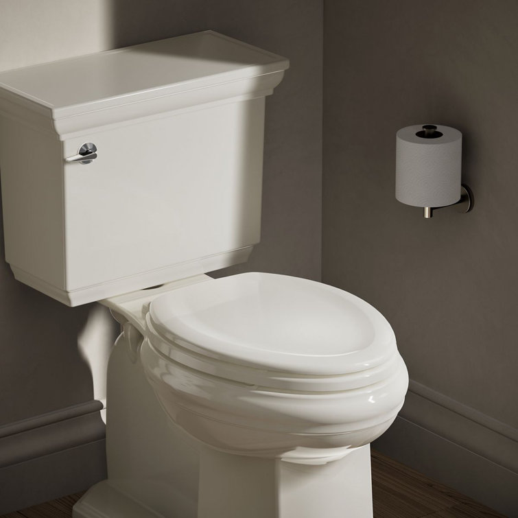 Biscuit Elongated Quiet-Close Wood Toilet Seat