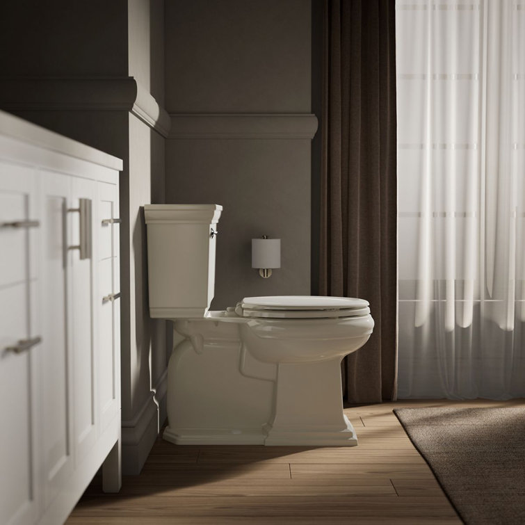 Biscuit Elongated Quiet-Close Wood Toilet Seat