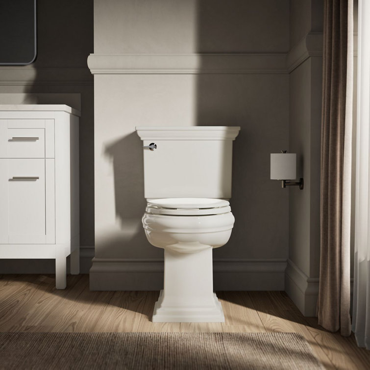 Biscuit Elongated Quiet-Close Wood Toilet Seat
