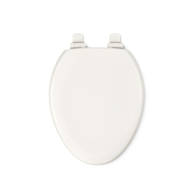 Biscuit Elongated Quiet-Close Wood Toilet Seat