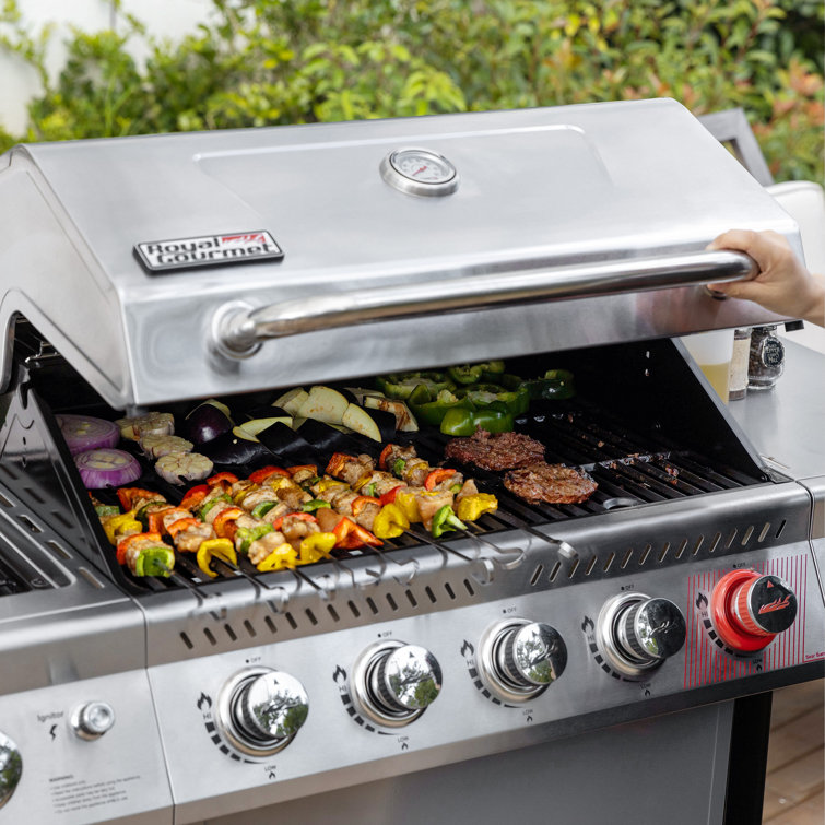Royal Gourmet Stainless Steel 5-Burner Propane Gas Grill with Side Burner
