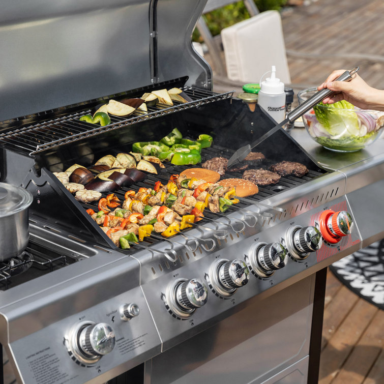 Royal Gourmet Stainless Steel 5-Burner Propane Gas Grill with Side Burner