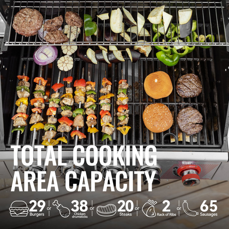 Royal Gourmet Stainless Steel 5-Burner Propane Gas Grill with Side Burner