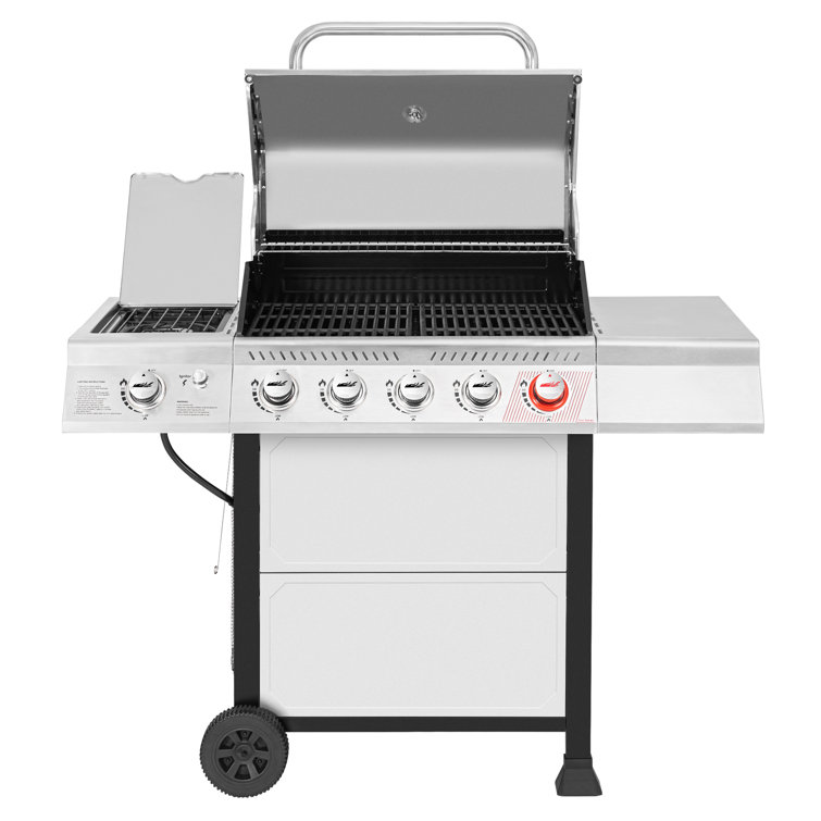 Royal Gourmet Stainless Steel 5-Burner Propane Gas Grill with Side Burner