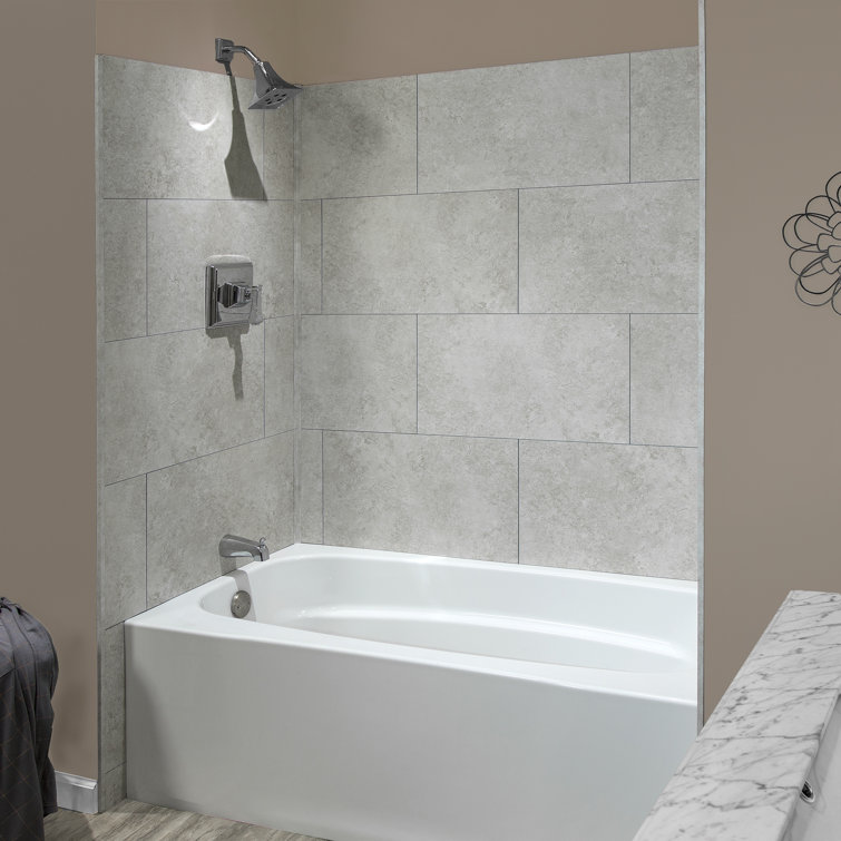 Rain Cloud 25.6 in. x 14.8 in. Vinyl Waterproof Interlocking Wall Tiles