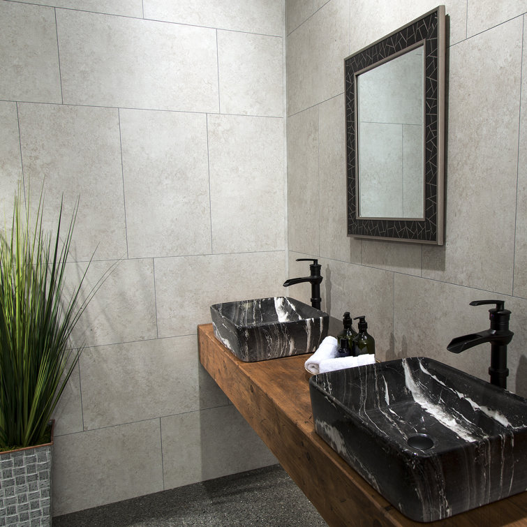 Rain Cloud 25.6 in. x 14.8 in. Vinyl Waterproof Interlocking Wall Tiles