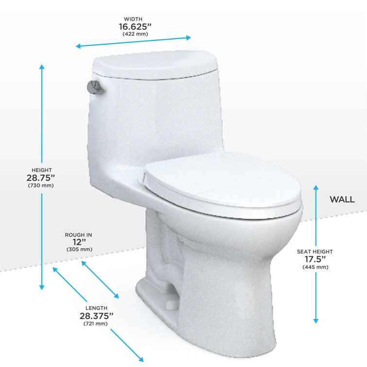 High Efficiency White Elongated One-Piece Toilet with Seat