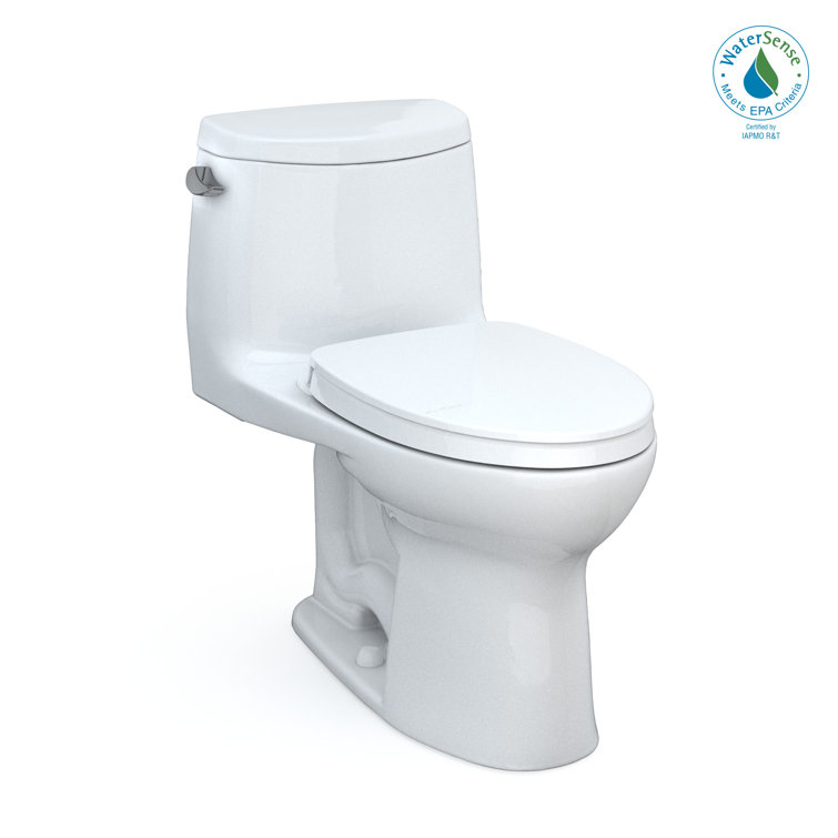High Efficiency White Elongated One-Piece Toilet with Seat