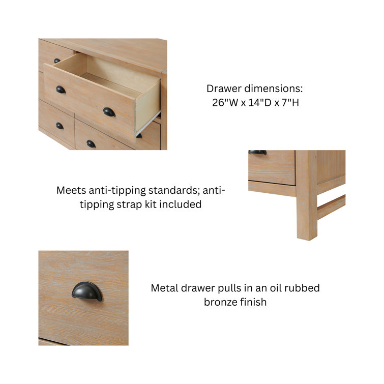Arden Light Driftwood Pine Wood Queen Bedroom Set