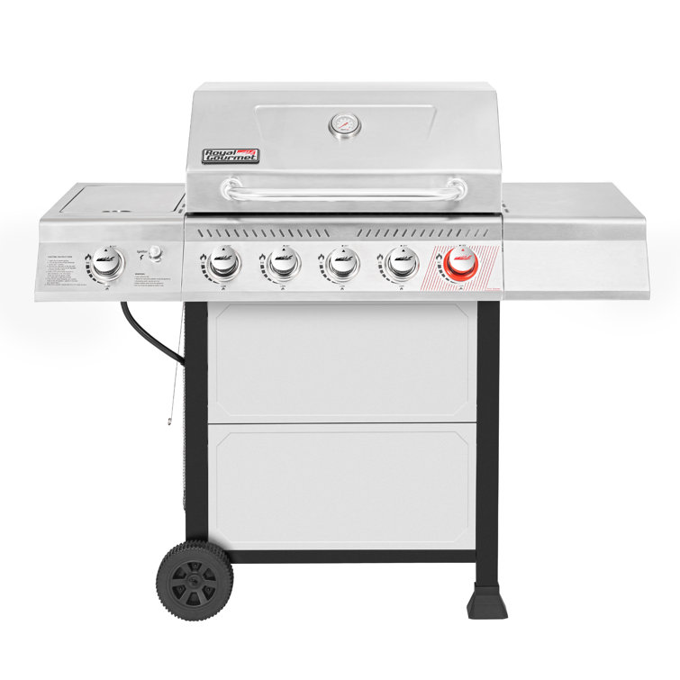 Royal Gourmet Stainless Steel 5-Burner Propane Gas Grill with Side Burner