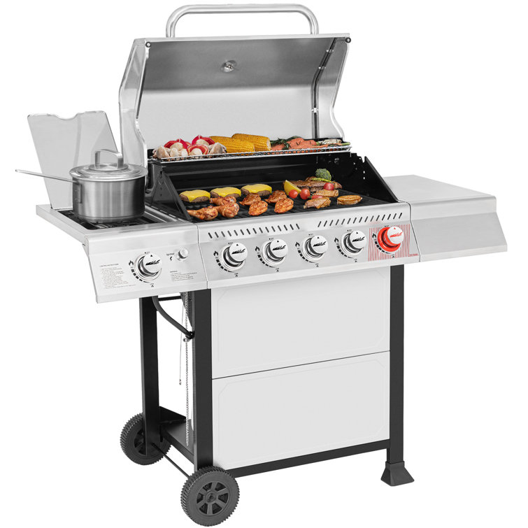 Royal Gourmet Stainless Steel 5-Burner Propane Gas Grill with Side Burner