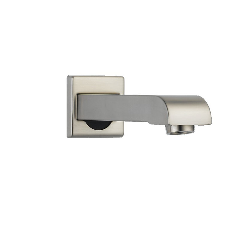 Modern Chrome Wall Mounted Tub Spout with Biscuit Finish