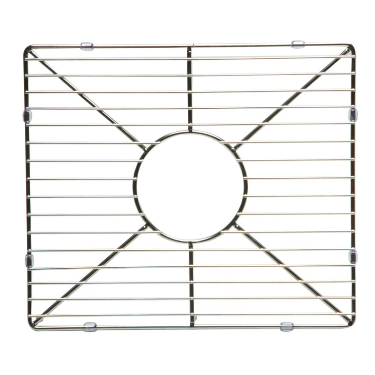 Stainless Steel Kitchen Sink Grid with Center Drain Opening