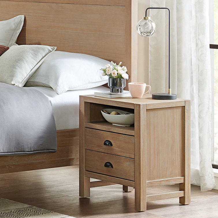 Arden Light Driftwood Pine Wood Queen Bedroom Set
