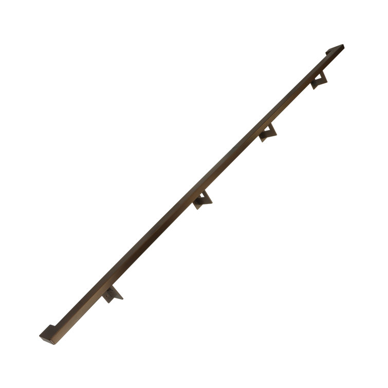 Urban Contemporary Black Powder Coated Aluminum 9 Foot Handrail Kit
