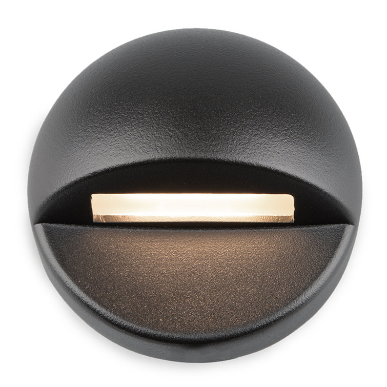 Black Round LED 12V Deck and Patio Light