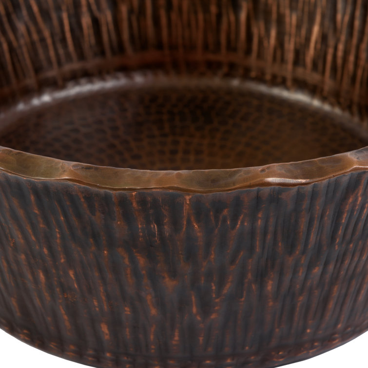 Handcrafted Hammered Copper Above-Counter Vessel Sink