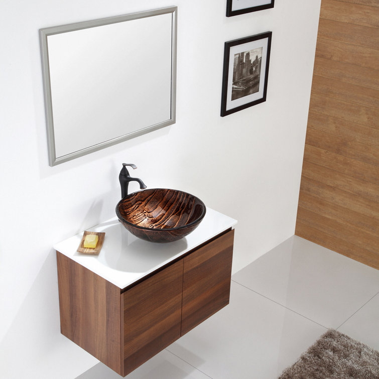 Gaia Copper-Brown Glass Circular Vessel Sink