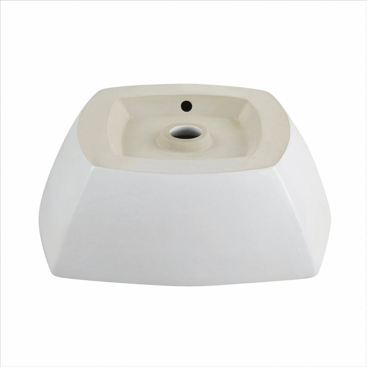 16.5 Inch White Ceramic Square Vessel Sink