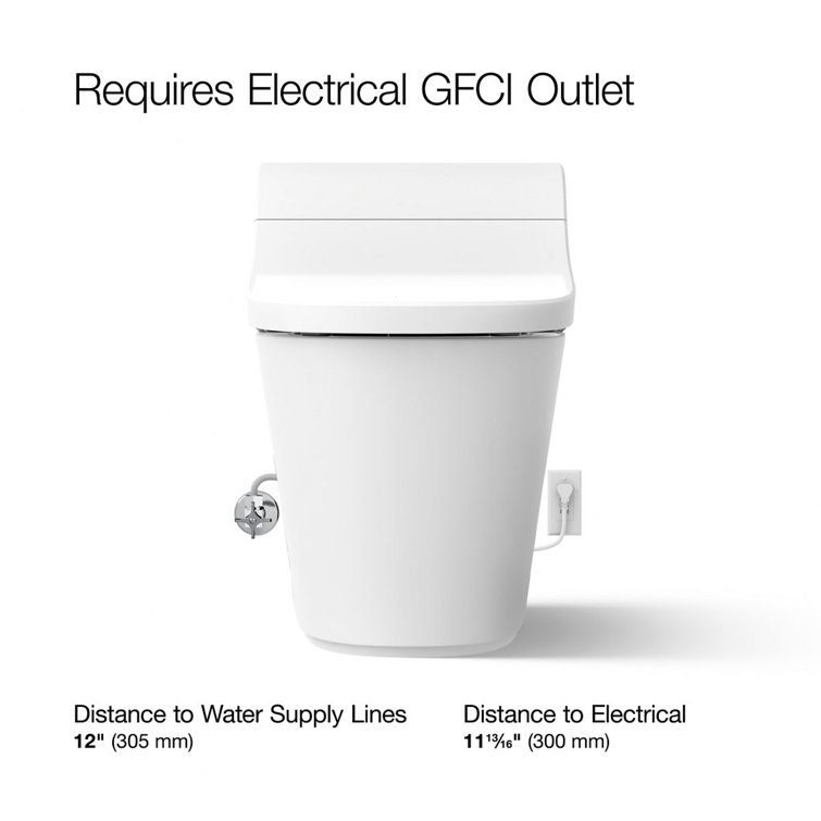 White Elongated One-Piece Smart Toilet with Dual Flush