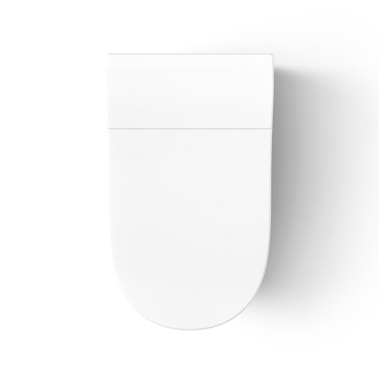 White Elongated One-Piece Smart Toilet with Dual Flush
