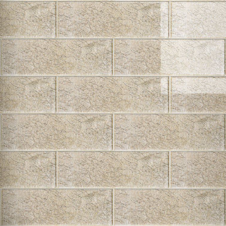 Gold 4'' x 12'' Glass Mosaic Subway Tile