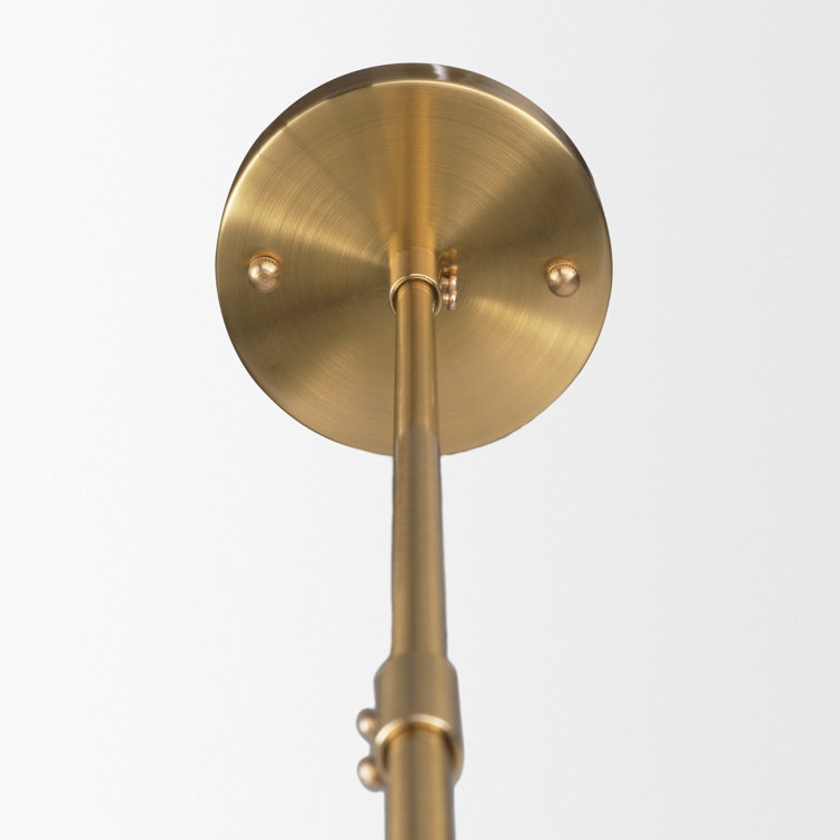 Elsa Frosted Glass and Brass Drum Chandelier