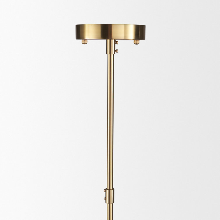 Elsa Frosted Glass and Brass Drum Chandelier