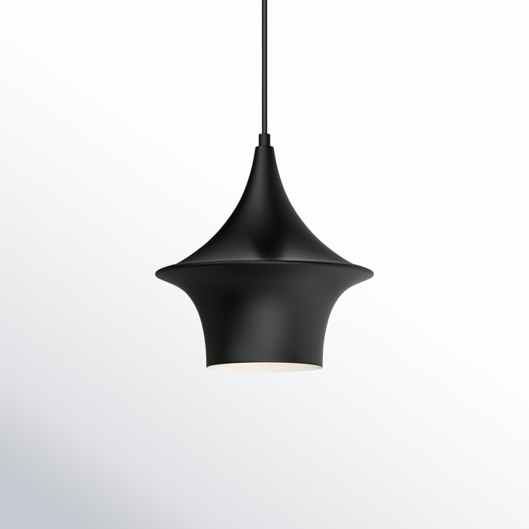 Alexia Matte Black and Gold 9.5" Aluminum Pendant Light