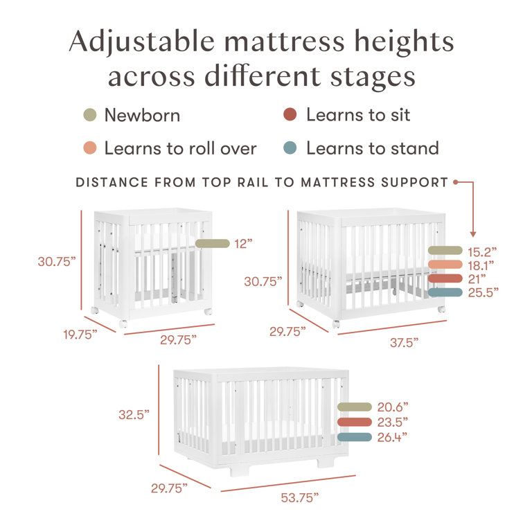 Yuzu White Pine 8-in-1 Convertible Crib with Conversion Kits