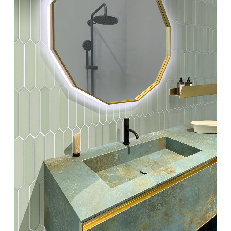 Tea Green Matte Ceramic Picket Wall and Floor Tile