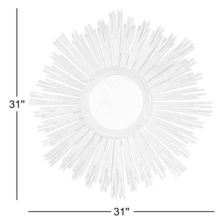 31" Art Deco Sunburst Wall Mirror in Gold and Silver Leaf