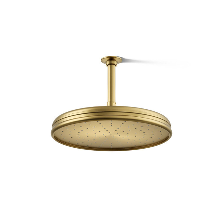 12" Vibrant Brushed Moderne Brass Ceiling Mounted Rain Shower Head