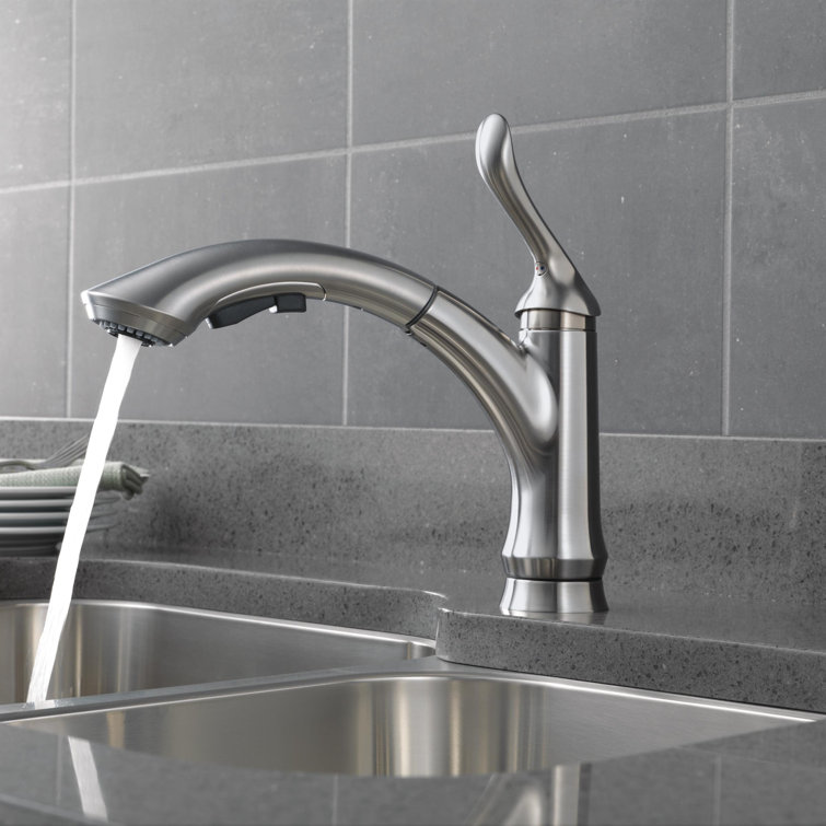 Arctic Stainless Single Handle Kitchen Faucet with Pull-Out Spray