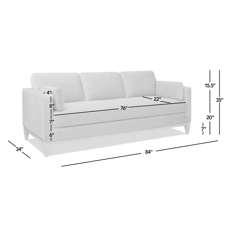Knox 84" Fawn Brown Velvet Lawson Sofa with Removable Cushions