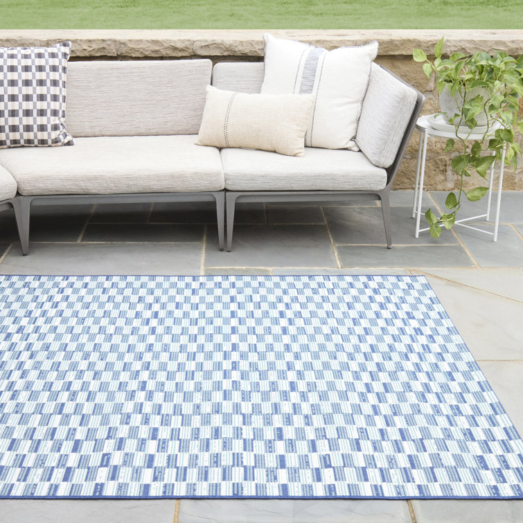 Joan Blue Braided Rectangular Synthetic Indoor/Outdoor Rug