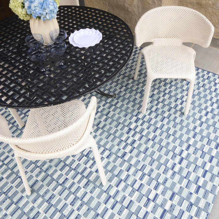 Joan Blue Braided Rectangular Synthetic Indoor/Outdoor Rug