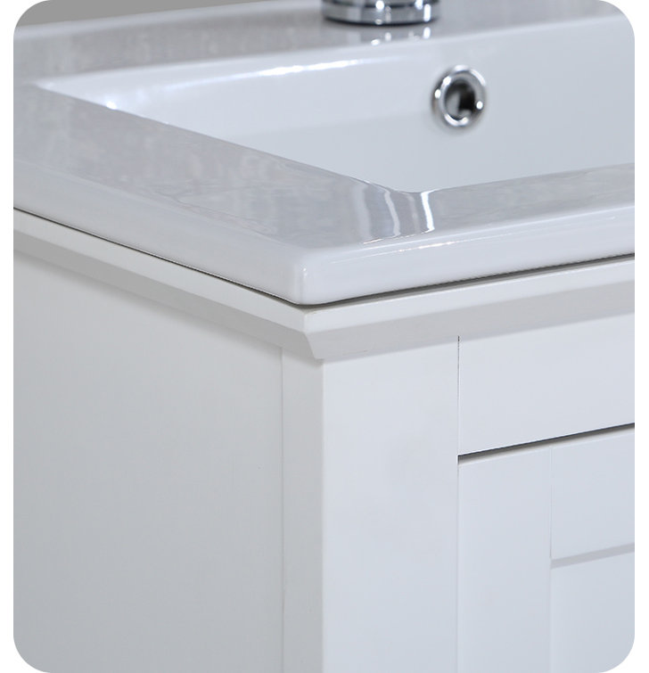 Manchester 42" White Quartz Stone Single Sink Vanity with Open Bottom Shelf