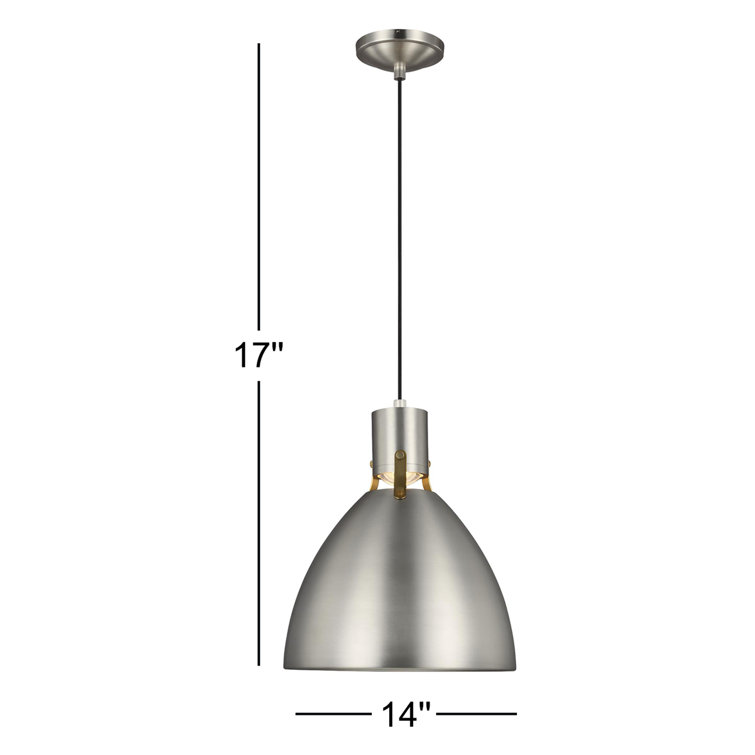 Satin Nickel Single Light LED Indoor/Outdoor Bowl Pendant
