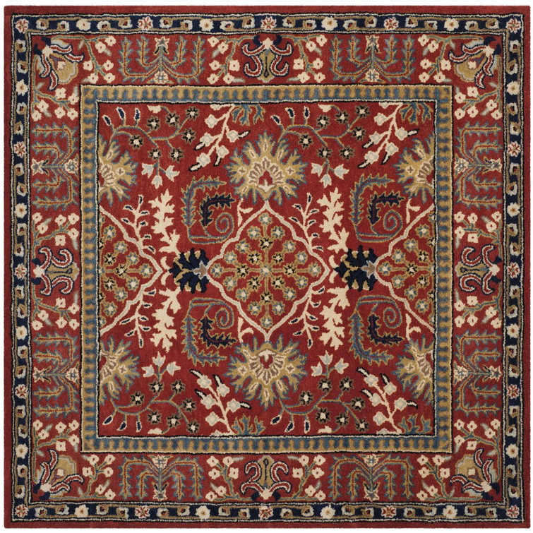 Antiquity Red/Multi 6' Square Hand-Tufted Wool Area Rug