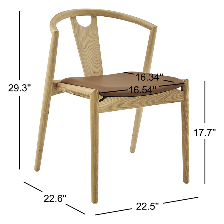 Ambra Tan Faux Leather Swivel Side Chair with Natural Wood Frame